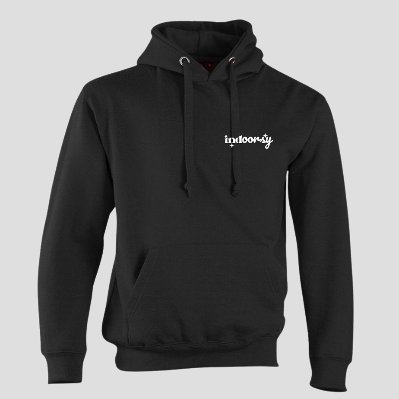 Black I'm too Indoorsy for this Hoodie